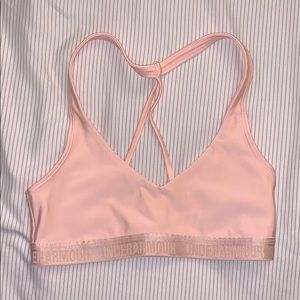 Pink under armour sports bra